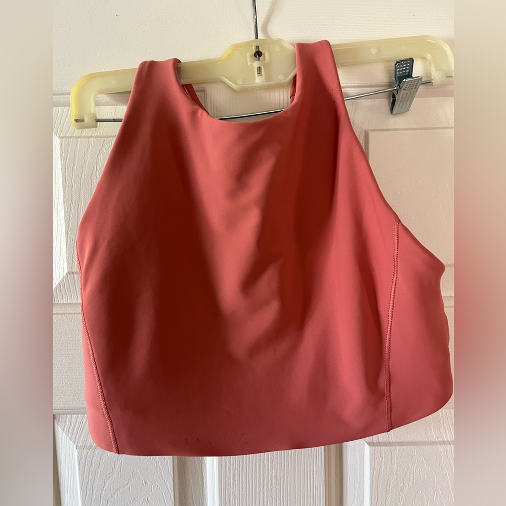 Athleta Coral High-Neck Sports Bra